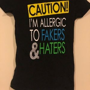 Woman’s extra small black stretchy graphic tee